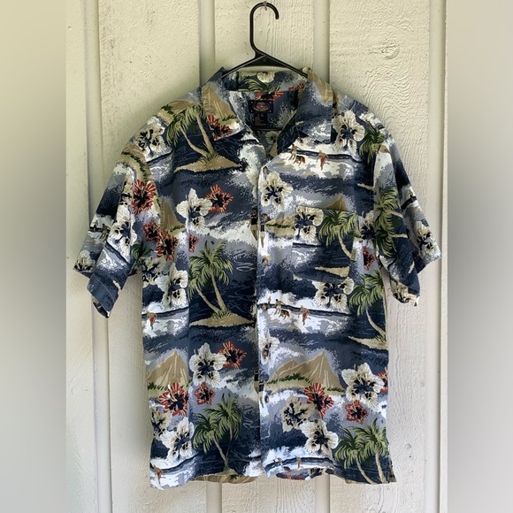 Vintage PCH Tropical Floral Button-Up Shirt Size Large - Picture 1 of 11